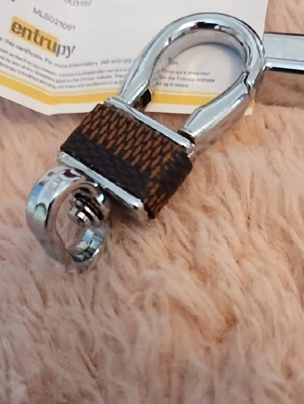 Reimagined LV Brown Monogram Canvas Key Hook with Silver Hardware